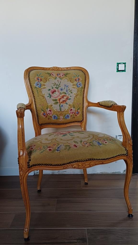 2 stijlvolle vintage fauteuils  louis xv, Ophalen