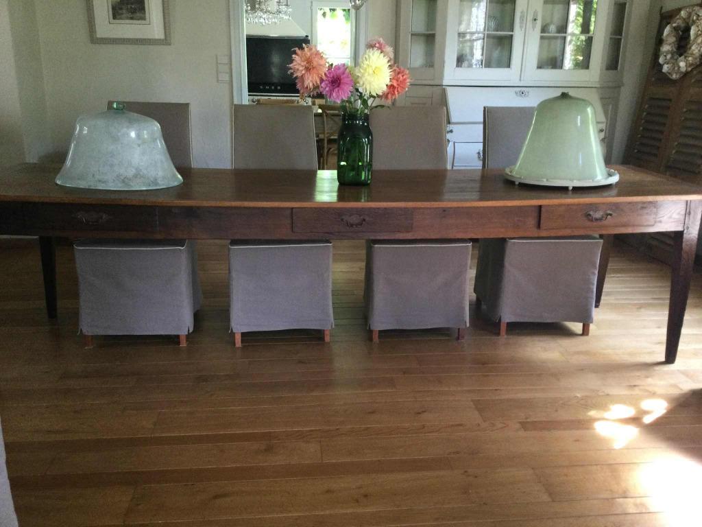 Antieke franse boerentafel met 10 houten stoelen, Enlèvement