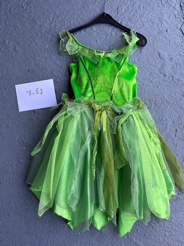 Tinkerbel jurk 7/8j carnaval, Ophalen of Verzenden, Gebruikt, 122 t/m 128, Meisje