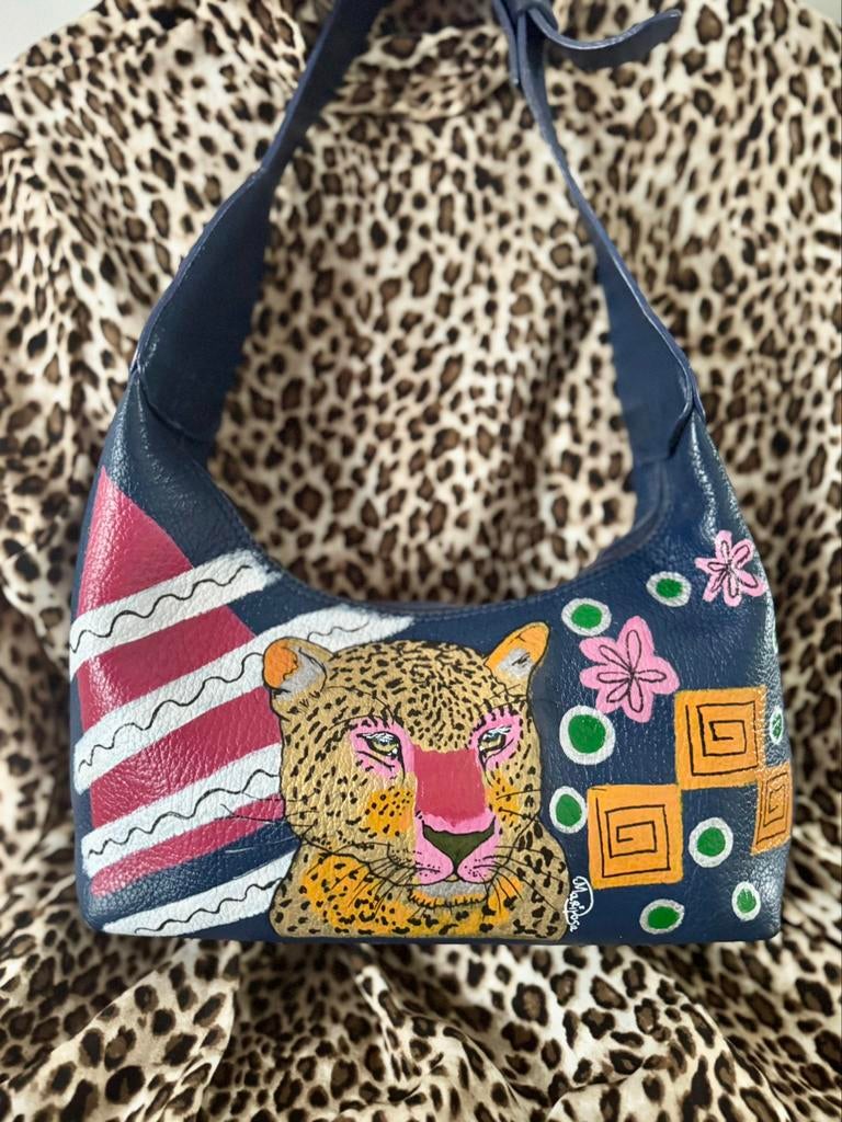 Gorgeous leather bag Natan, Ophalen of Verzenden, Gebruikt, Blauw, Handtas