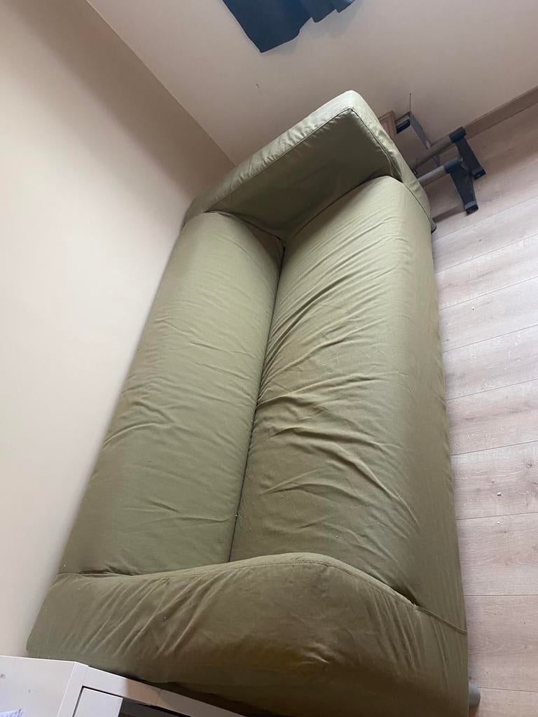 IKEA KLIPPAN 2-zitsbank (Vissle) + groene hoes demontabel, 75 à 100 cm, Comme neuf, Enlèvement, Deux personnes