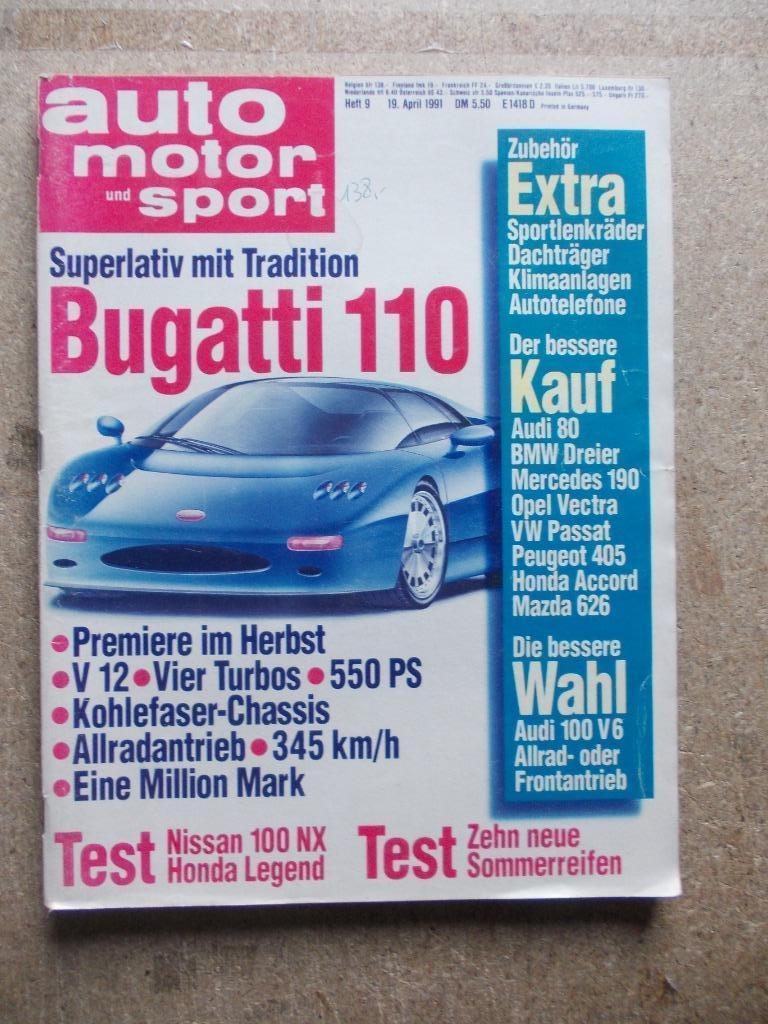 AUTO MOTO UND SPORT BUGATTI 110 AUDI 1991, Livres, Enlèvement ou Envoi, Utilisé, Audi