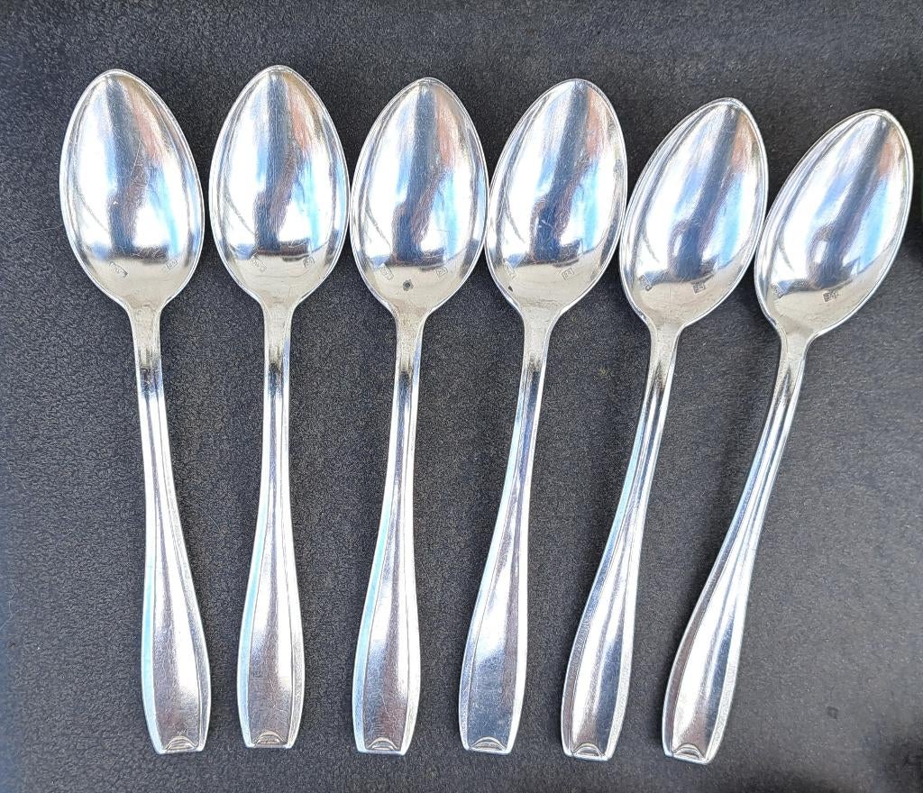 3 x set de 6 cuillères à café en métal argenté Wiskemann, Antiquités & Art, Enlèvement ou Envoi