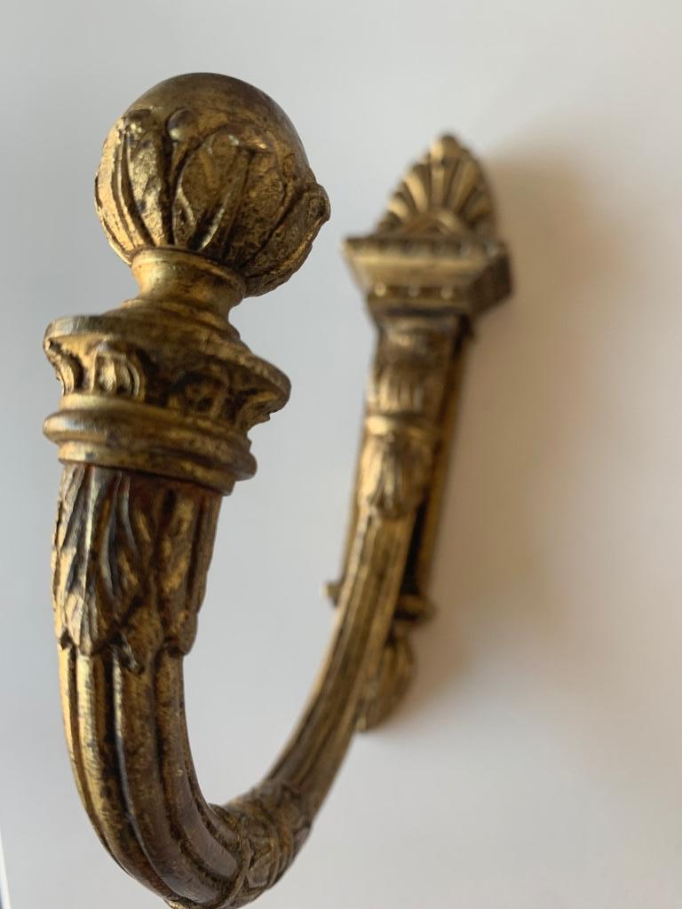 Grote massief bronzen sierhaak - embrasse 19e eeuws, Ophalen of Verzenden