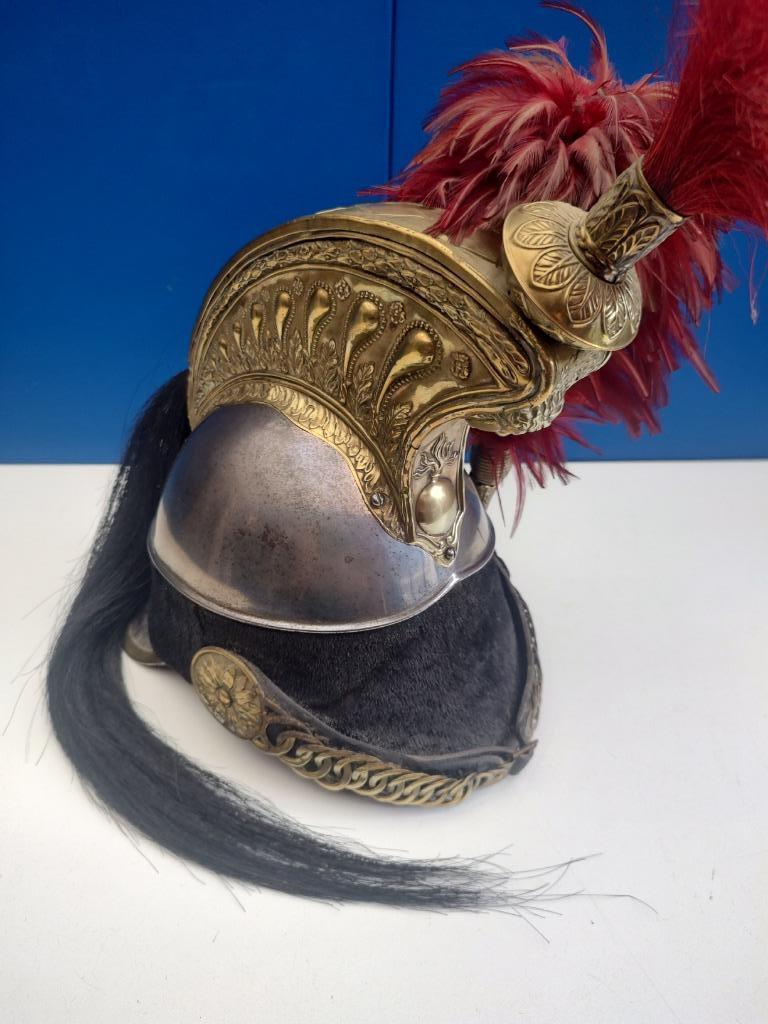 # 44 Franse kurassier helm mod 1858 troep, Verzamelen, Verzenden