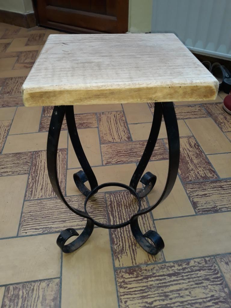 tabouret bas d'appoint - porte plantes... bois et fer forgé, Enlèvement, Utilisé, Bois