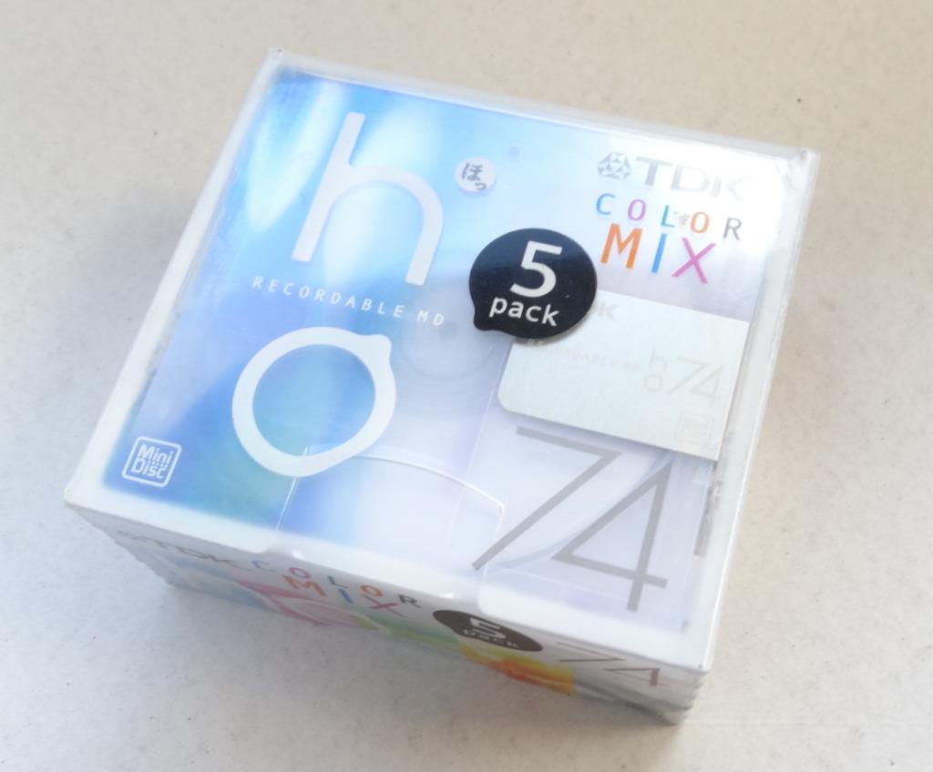 Minidisc TDK HO COLOR (Japon) 5 pack /NOUVEAU -incl. expédit, Envoi, Enregistreur MiniDisc