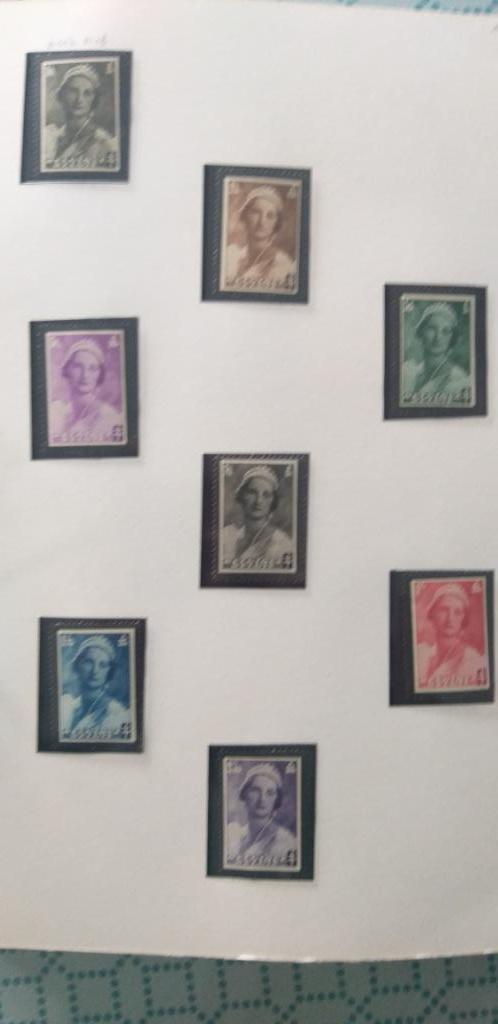 Timbres poste belges Deuil de la Reine Astrid 411 à  418, Timbres & Monnaies, Enlèvement ou Envoi