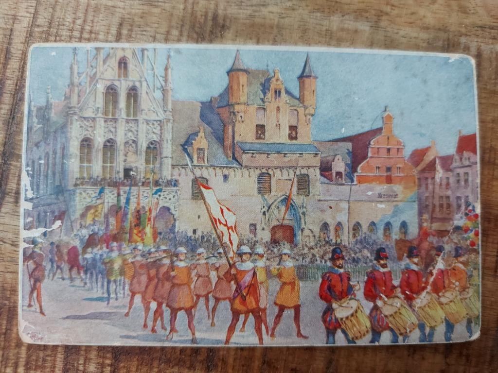 Postkaart ommegang stad Mechelen, Verzamelen, Postkaarten | België, Ongelopen, Antwerpen, 1940 tot 1960, Ophalen of Verzenden