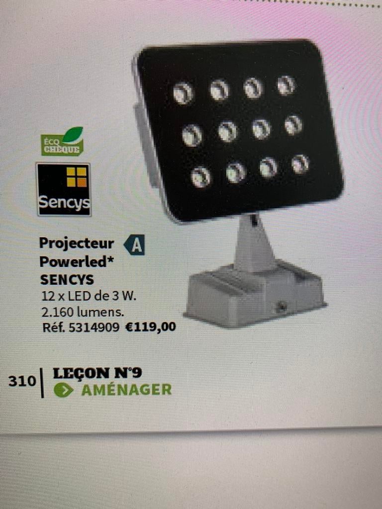 Projecteur powerled sencys ++NEUF++ 3 disponibles, Neuf, LED