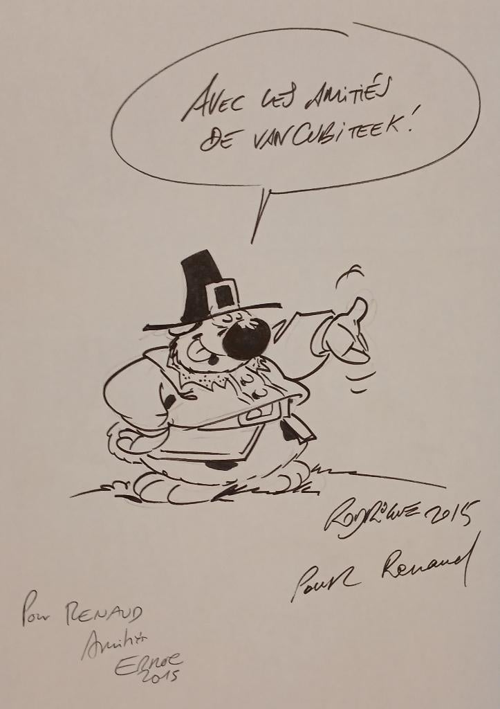 BD Cubitus 10 Dédicace EO Rodrigue Erroc, Rodrigue erroc, Eén stripboek, Nieuw, Ophalen of Verzenden