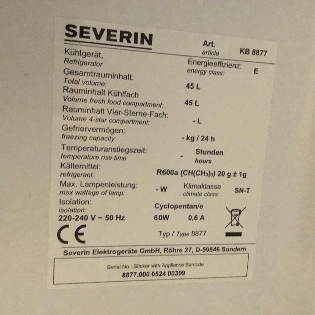 Liebherr diepvries en Severin koelkast, Ophalen