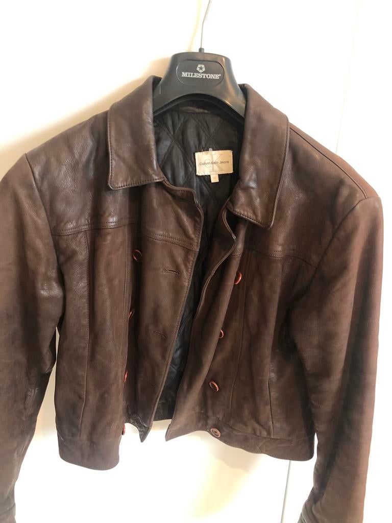 Leder bruin, Calvin Klein, Ophalen of Verzenden, Gedragen, Maat 38/40 (M), Bruin