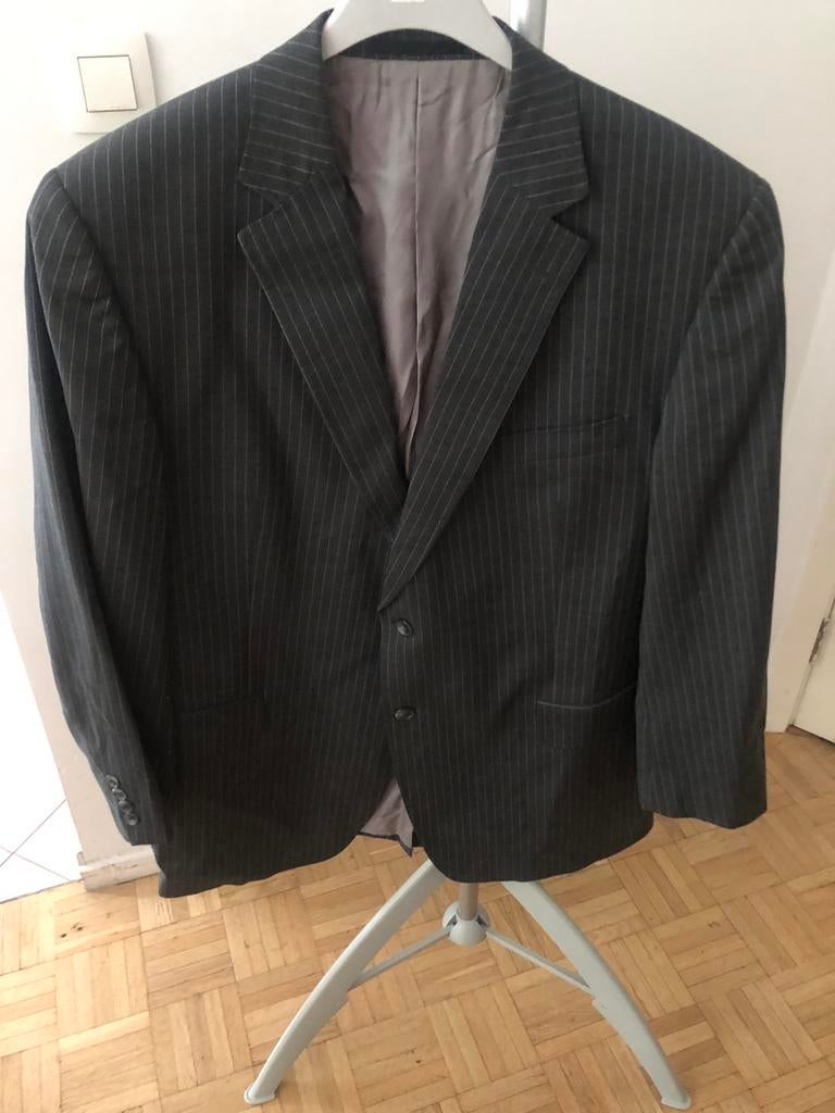 Veston homme gris rayé - Asconi - Taille : 56, Porté, Gris