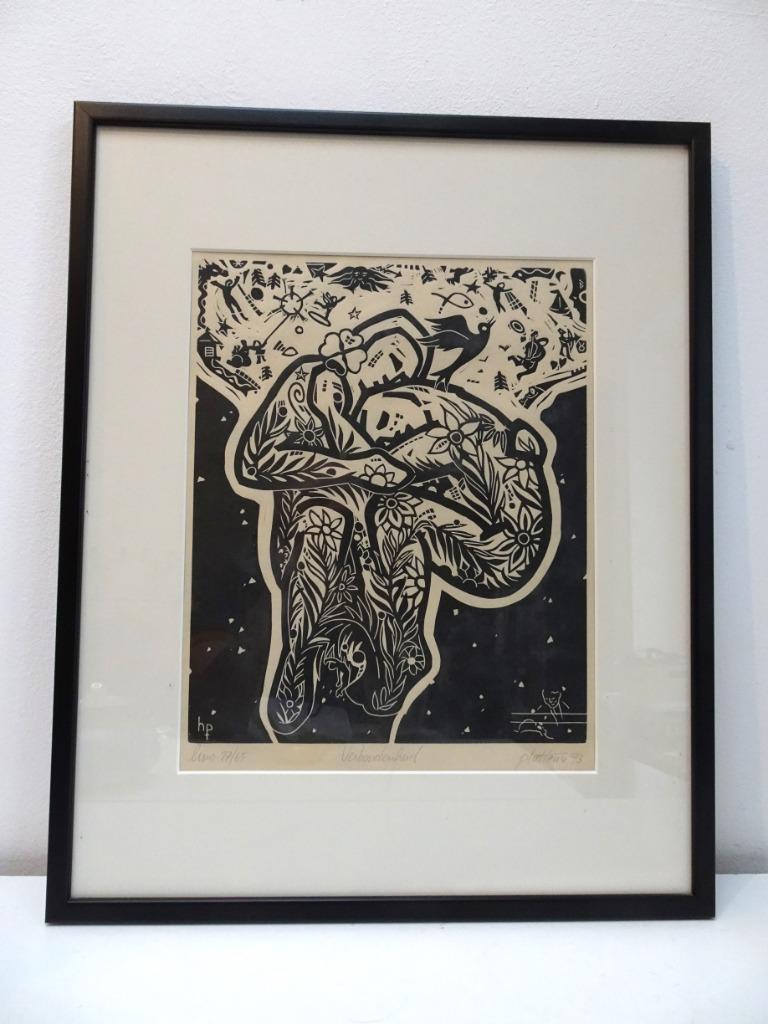 LINOSNEDE H. PLATTEAU VERBONDENHEID MODERNE KUNST, Antiek en Kunst, Ophalen of Verzenden