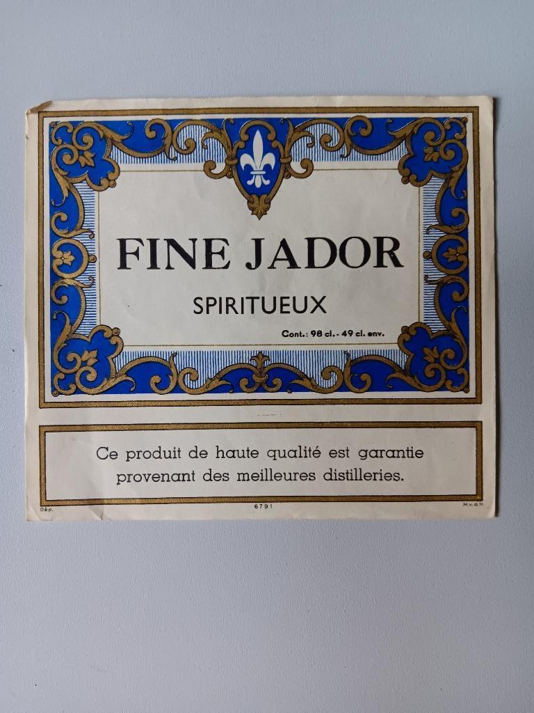 Étiquette : genièvre Fine Jador Doornik, Collections, Marques & Objets publicitaires, Enlèvement ou Envoi, Utilisé, Autres types