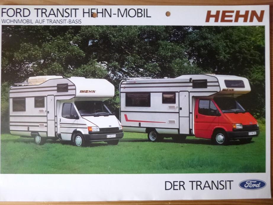 Camping-car Ford Transit '86, 1 feuillet de brochure 8/1987, Envoi, Utilisé, Ford