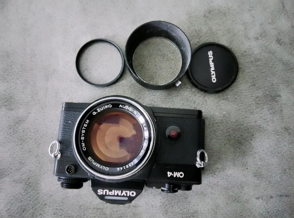 Olympus OM4 met OM Zuiko 50mm 1:1.4 lens, zonnekap,UV filter, Ophalen of Verzenden, Zo goed als nieuw, Spiegelreflex, Olympus