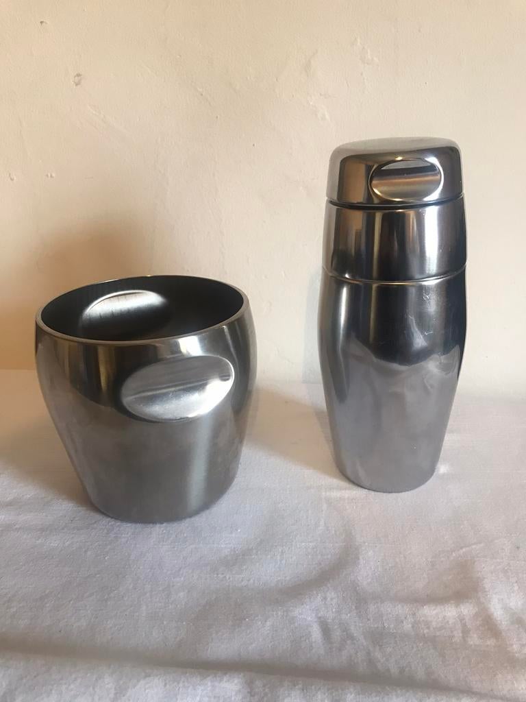 Alessi : seau à glace et shaker vintage, Utilisé