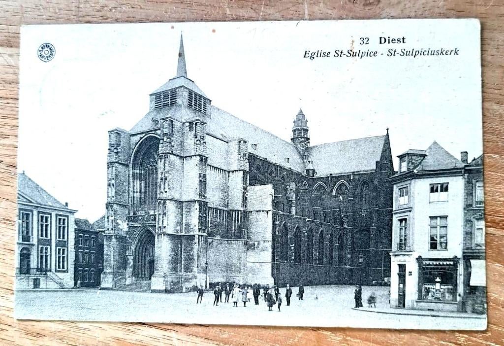 postkaart Diest - St. Sulpiciuskerk, Ophalen of Verzenden, Gelopen, Vlaams-Brabant