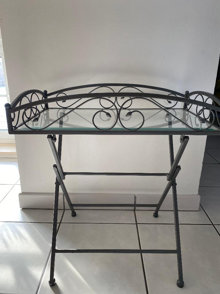 Petite table verre., Maison & Meubles, Enlèvement, Utilisé, Carré, Verre