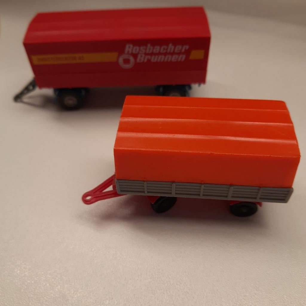 2 REMORQUES À ÉCHELLE HO WIKING et MAJORETTE, Hobby & Loisirs créatifs, Voitures miniatures | 1:87, Comme neuf, Bus ou Camion