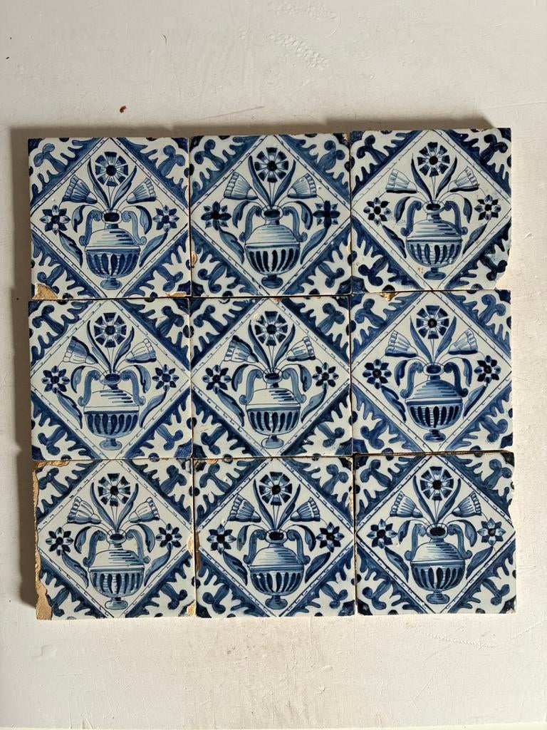 Antieke wandtegeltjes 10x10 cm, Ophalen of Verzenden