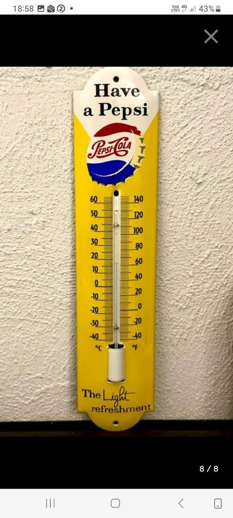Ayez un panneau d'affichage en émail Pepsi avec la températu, Enlèvement ou Envoi