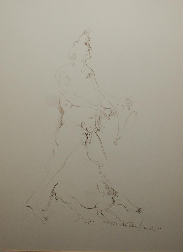 Nadine Van Lierde (1941): Figuur 1968 (43 x 50 cm), Antiquités & Art, Art | Peinture | Classique, Enlèvement ou Envoi