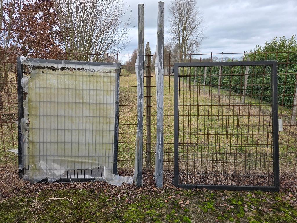 dubbele draaipoort 3m breed, Ophalen, Staal, Zo goed als nieuw, 150 tot 200 cm