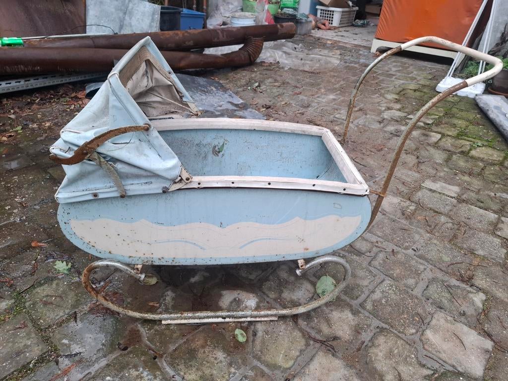 Vintage metalen wieg kinderslee slee souplex, Antiek en Kunst, Ophalen