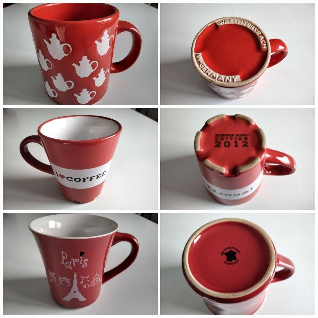 3 mugs collector céramique WAECHTERSBACK/Paris/BURGER KING, Enlèvement ou Envoi, Comme neuf