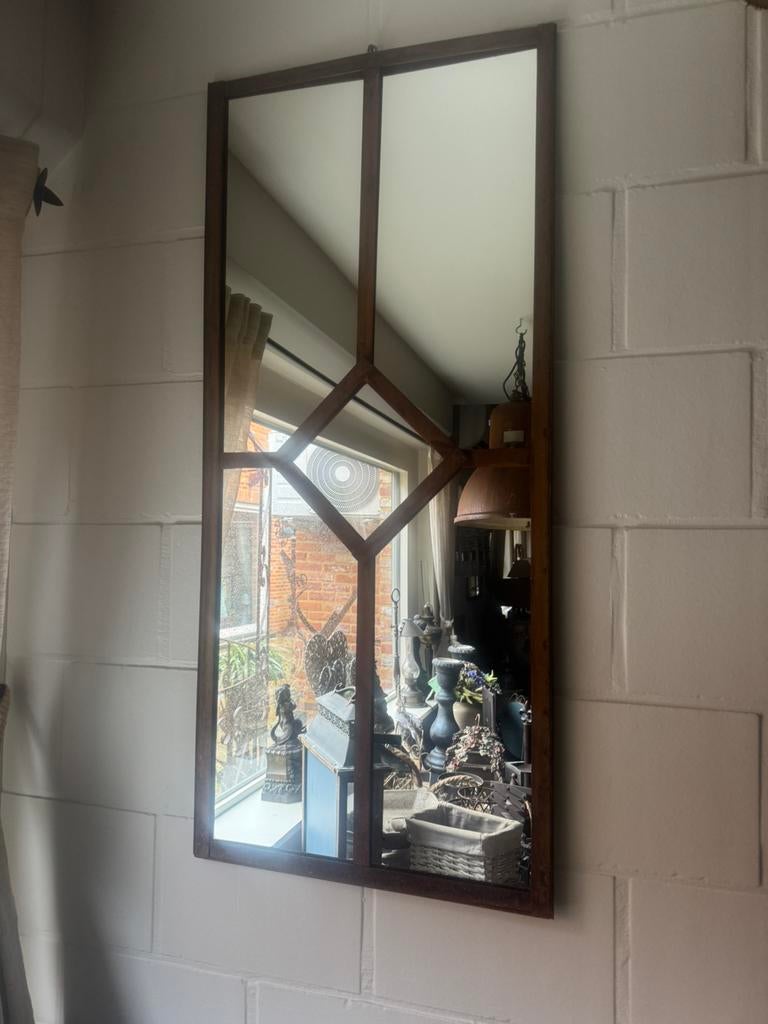 Landelijke spiegel, rustiek, roest, Huis en Inrichting, Woonaccessoires | Spiegels, Ophalen, Zo goed als nieuw
