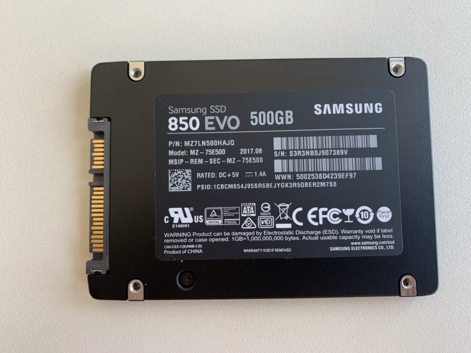 500Gb SSD Samsung 850 EVO, Intern, Ophalen of Verzenden, Zo goed als nieuw, Samsung