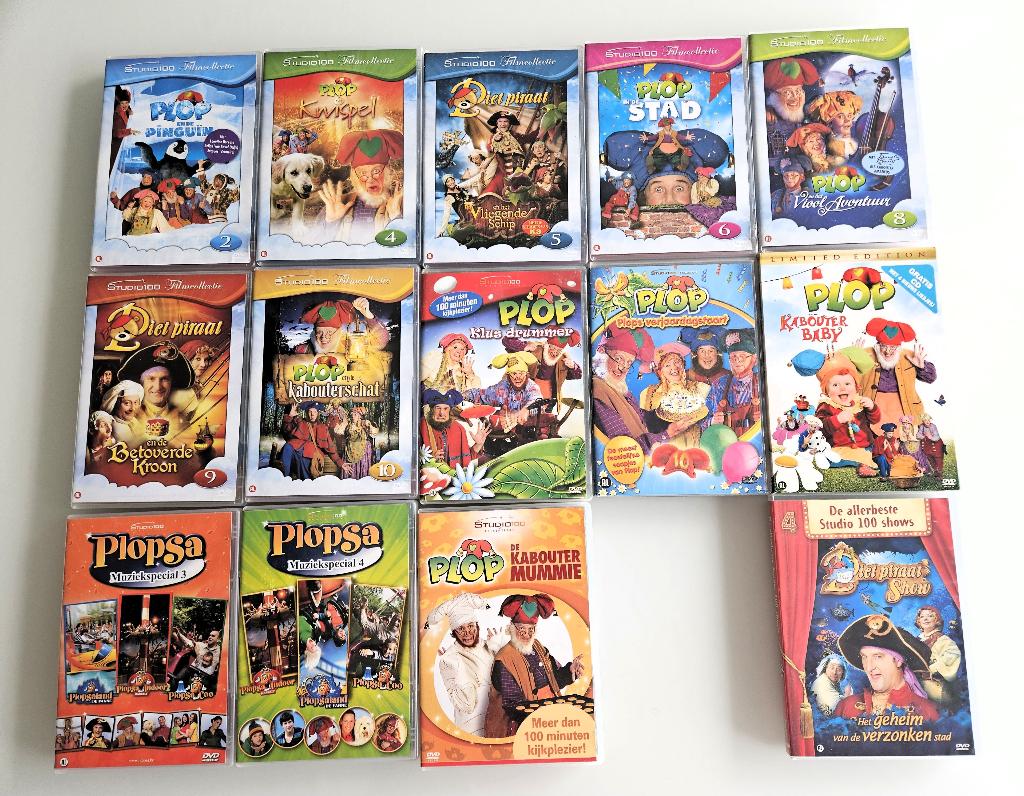 14 kinderfilms Plop en Piet Piraat, Ophalen of Verzenden