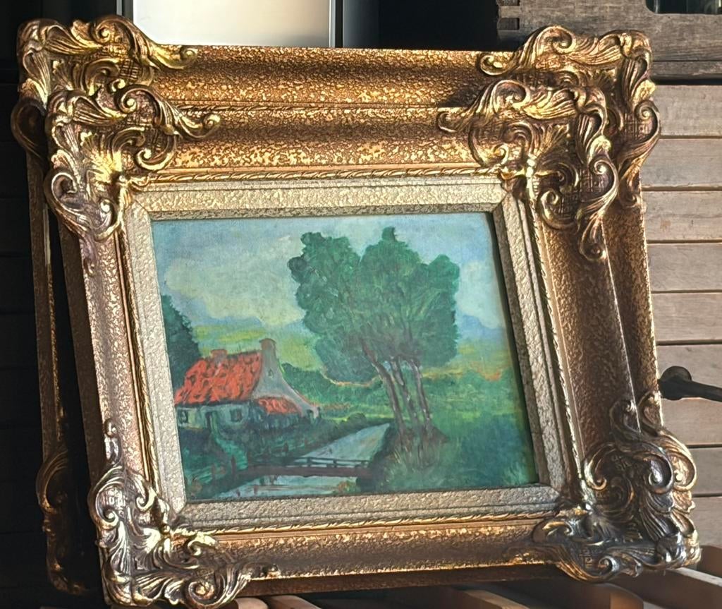 2 authentieke schilderijtjes, vooral mooie kaders, Ophalen