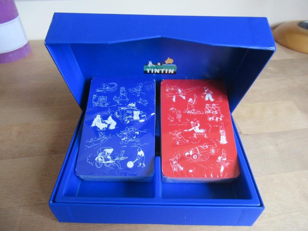 Coffret Tintin : 2 jeux de cartes (NEUF), Collections, Enlèvement, Tintin, Neuf, Livre ou Jeu