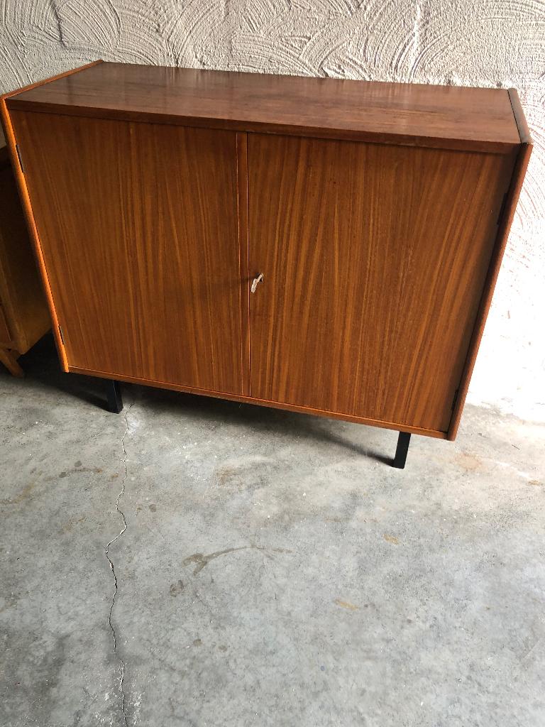 Vintage midcentury teak tv-kastje dressoir sideboard ‘60, Ophalen, Gebruikt, Met deur(en)