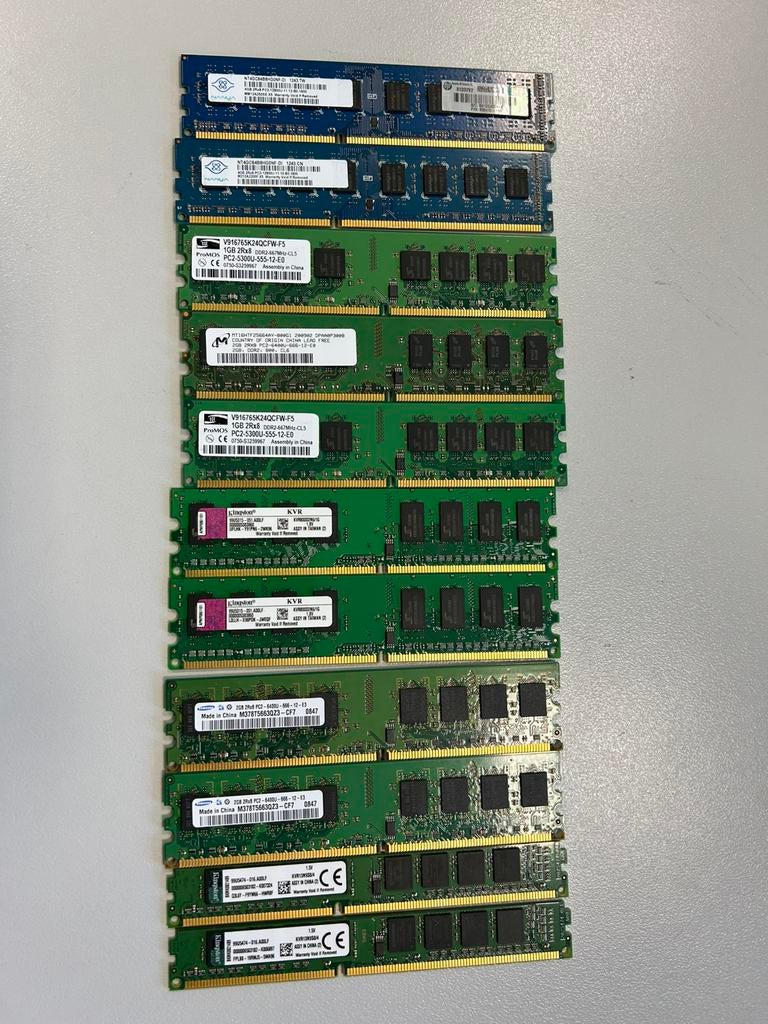 Lot RAM-geheugen voor desktop pc – 10 stuks (DDR2 / DDR3), Enlèvement ou Envoi, DDR3, Utilisé, Desktop