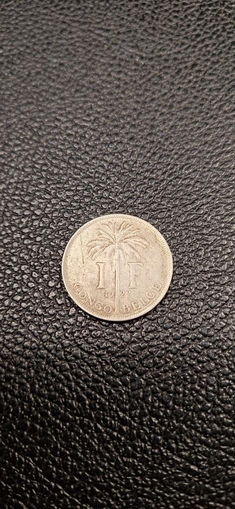 Belgisch congo 1 frank 1922 Fr., Ophalen of Verzenden