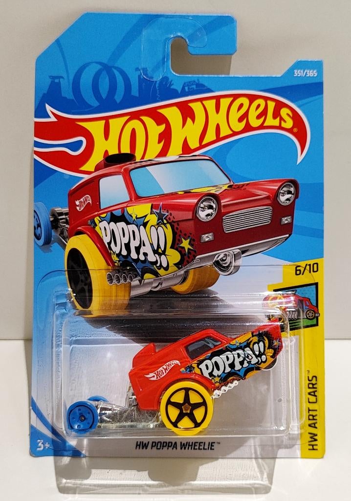 Hot Wheels Poppa Wheelie rood Art Cars (2017), Ophalen of Verzenden