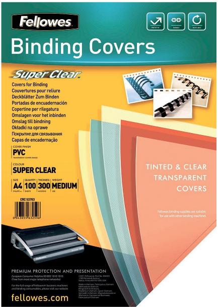 Transparante inbindomslag 300 micron -FELLOWS- pak van 100st, Enlèvement, Neuf, dans son emballage, Autres types