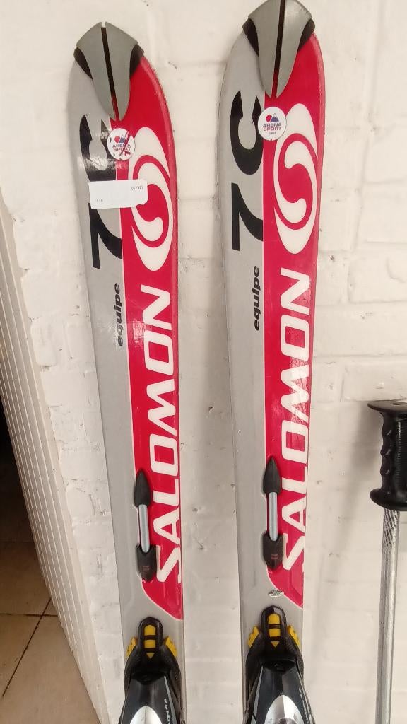 salomon ski's + stokken + zak, Ophalen, 140 tot 160 cm, Gebruikt, Salomon