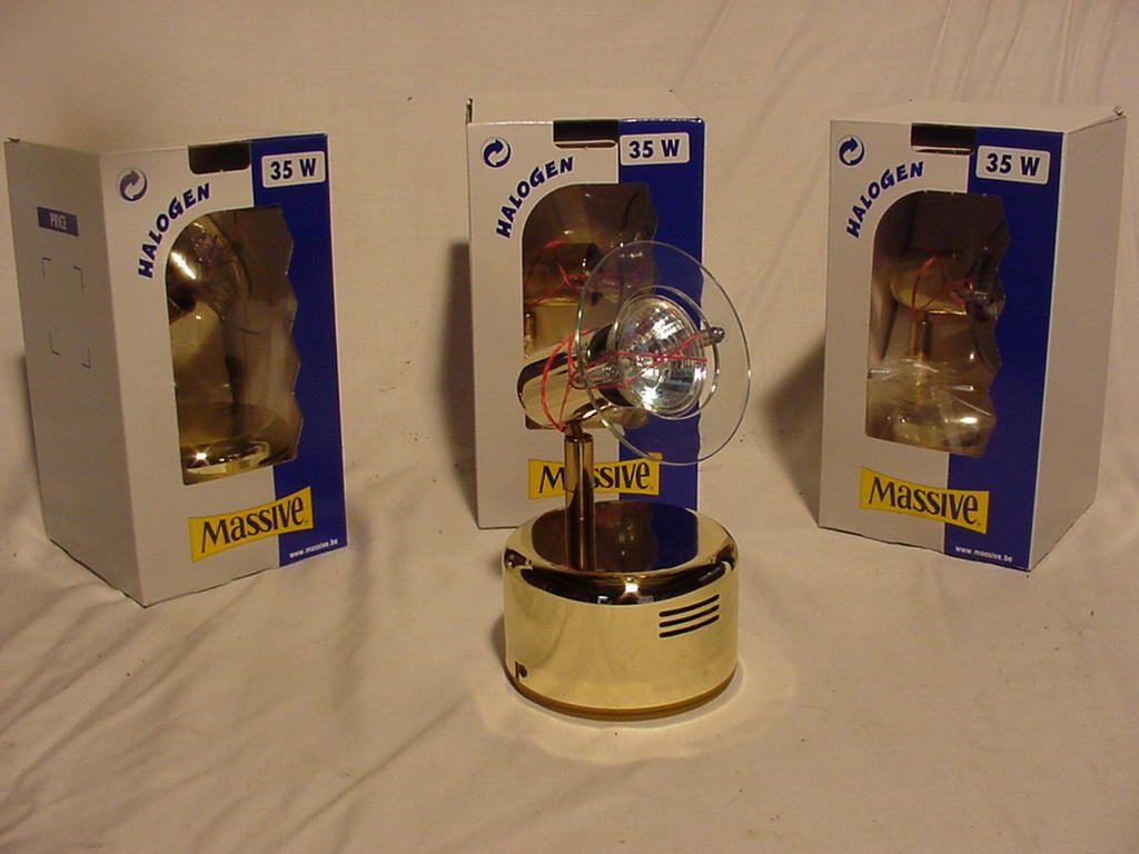 Set van 3 Halogeenspots massive, Huis en Inrichting, Lampen | Spots, Ophalen, Halogeen, Metaal of Aluminium, Nieuw