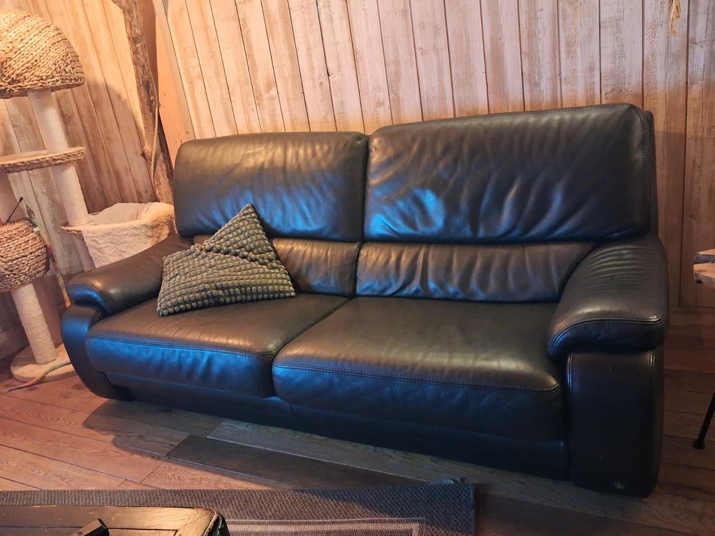 Salon en cuir véritable, Maison & Meubles, Cuir