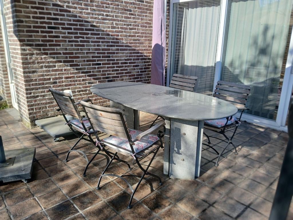 Granieten ovale tafel, Tuin en Terras, Ophalen