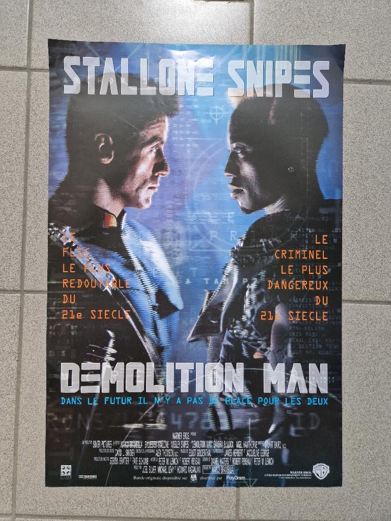 filmaffiche Sylvester Stallone Demolition Man filmposter, Verzamelen, Posters, Zo goed als nieuw, Film en Tv, A1 t/m A3, Rechthoekig Staand