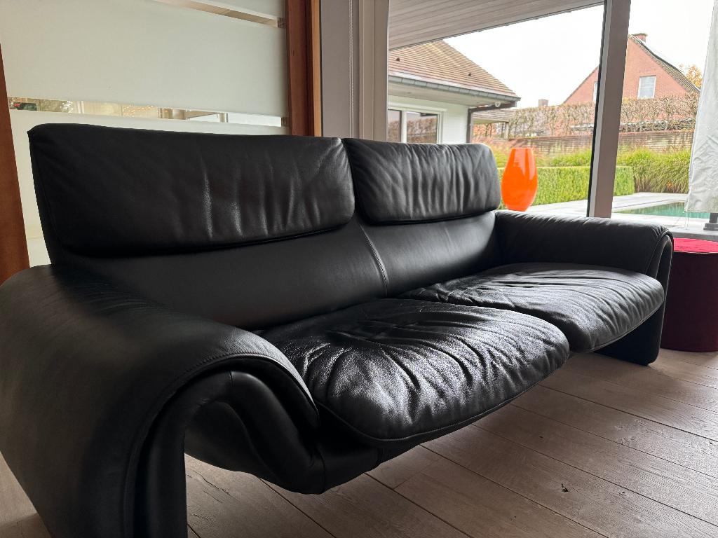 Canapé De Sede Designer en cuir deux places noir, Moins de 75 cm, Modern Design, Comme neuf, Enlèvement