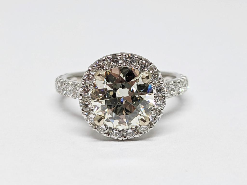 Diamant Solitaire Ring 3.04ct., Bijoux, Sacs & Beauté, Bagues, Neuf, Enlèvement ou Envoi, Or, Or
