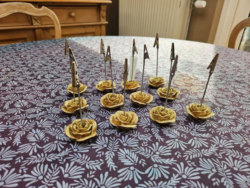 12 houdertjes met knijper, Antiek en Kunst, Antiek | Servies compleet, Ophalen of Verzenden